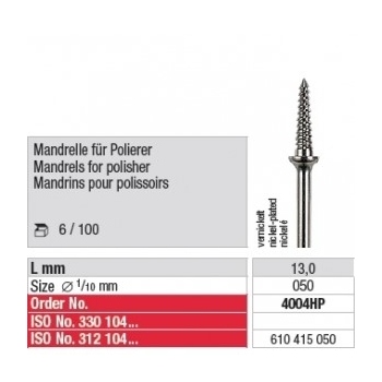 MANDRINS pour polissoirs 4004HP