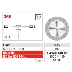 EDENTA | ED-355.514.190HP - Disque diamanté SUPERFLEX (fin) – Image 2