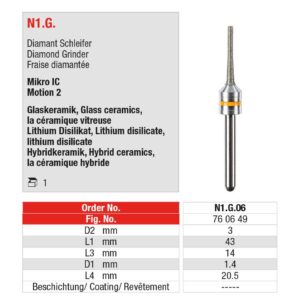 EDENTA | CAD/CAM Fraise universelle - ED-N1.G.06 – Image 2
